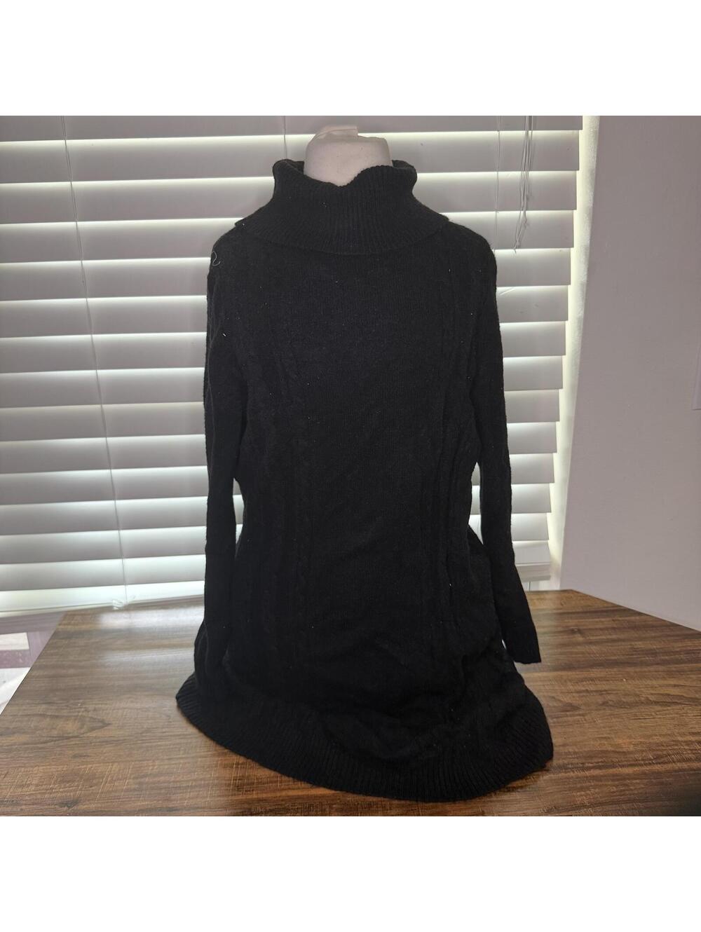 Serra Black Turtleneck Sweater Dress Size Large